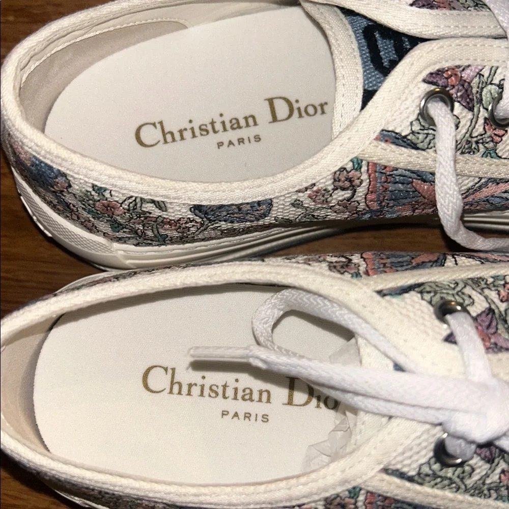 Dior WALK'N'DIOR PLATFORM SNEAKER White Multicolor Embroidered Cotton - Picture 7 of 11